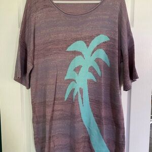 Mini dress knit with palm tree